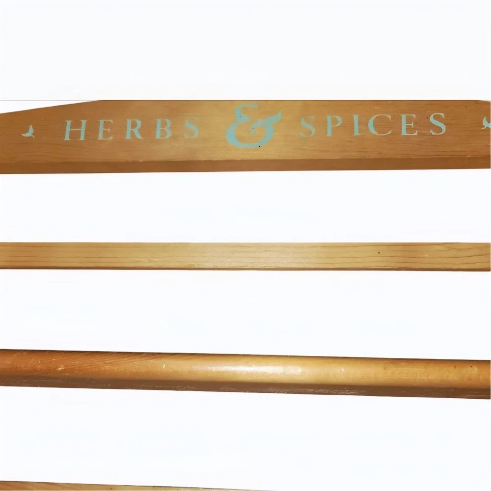 Vintage Wooden Wall Mount Spice Rack Herbs & Spices Kitchen Farmhouse